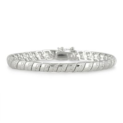 Diamond Rolex Bracelet in Rhodium Plated Brass