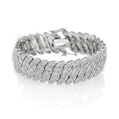 1 Carat Diamond Bracelet in Rhodium Plated Brass