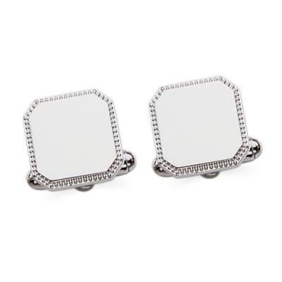 23k Rhodium Electroplated Cuff Links