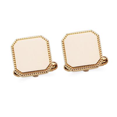23k Rhodium Electroplated Cuff Links