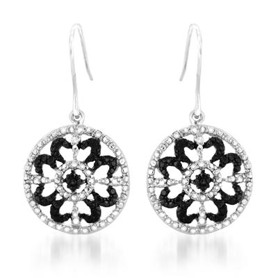 Diamond Dangle Antique Earrings in .925 Sterling Silver