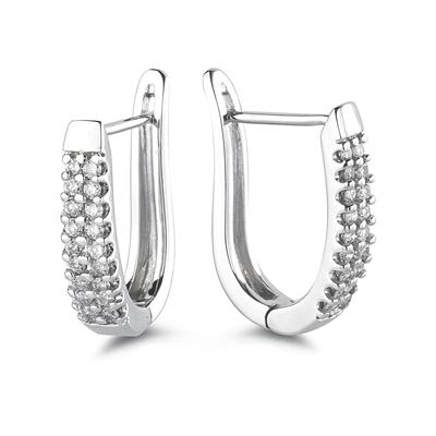 .50CTW Diamond Hoop Earrings in White Gold