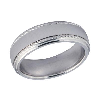 14K White Gold Rope Wedding Ring