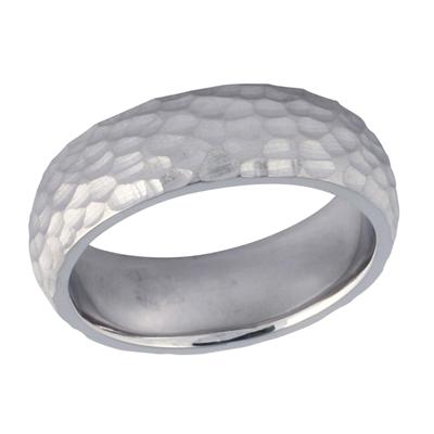 14K White Gold Exotic Wedding Band