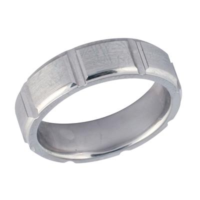 14K White Gold Modern Wedding Ring