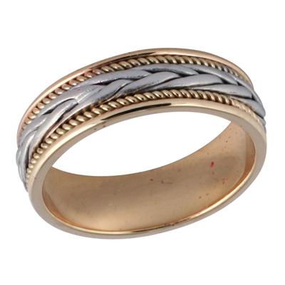 14K Yellow & White Gold Braided Wedding Ring