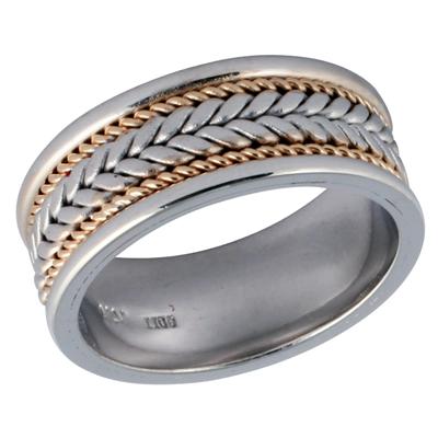 14K White & Yellow Gold Rope Weave Wedding Ring