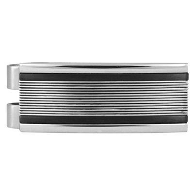Dia-Cut Lines with Black edges Stainless Steel Money Clip