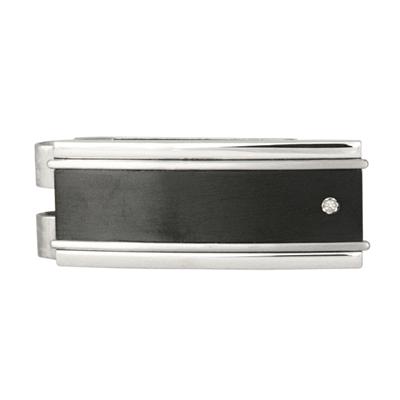 Black Titanium & Diamond Stainless Steel Money Clip