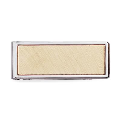 Rhodium Money Clip with Gold Polish Insert