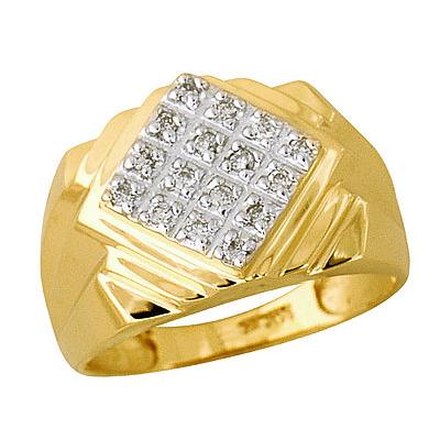 10-kt Diamond and Yellow Gold Mens Ring