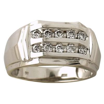 10kt White Gold Diamond Men