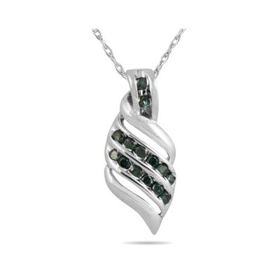 Blue Diamond Pendent in 10K White Gold