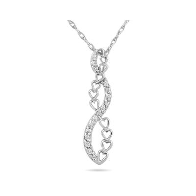Diamond Heart Journey Pendant in White Gold