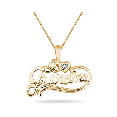 Yellow Gold and Diamond Grandmother Pendant