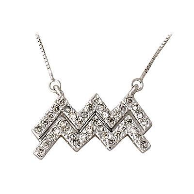 2/5 Carat Diamond Aquarius Zodiac Pendant 14K White Gold (Jan 20 - Feb 18)