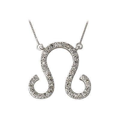 2/5 Carat Diamond Leo Zodiac Pendant 14K White Gold (Jul 23 - Aug 22)