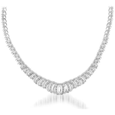 1.00 Carat Genuine Diamond Necklace in .925 Sterling Silver