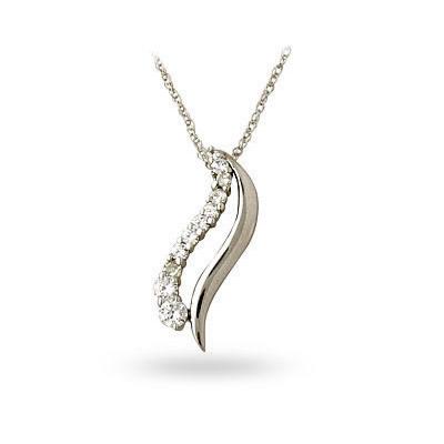 3/8 CTW Diamond Journey Pendant In 14K White Gold