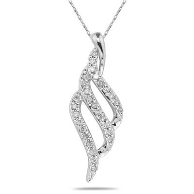 1/5 Carat Diamond Pendant in 10K White Gold