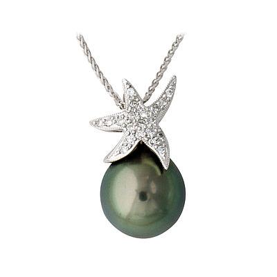Tahitian Pearl and Diamond Sparkling Star Pendant