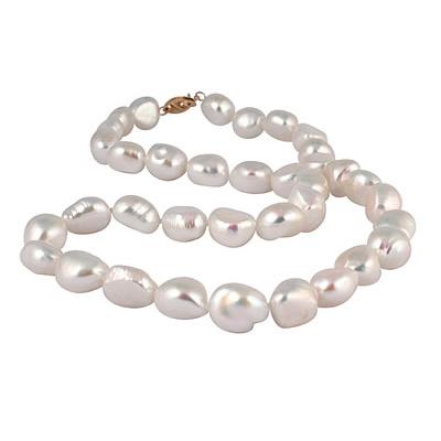 Natural Freshwater Baroque Cultured Pearl Necklace with 14K Yellow Gold Clasp