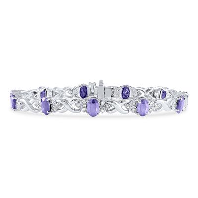 14k White Gold Diamond and Tanzanite Bracelet