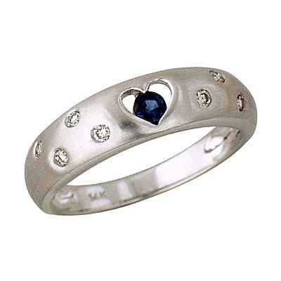 14-kt White Gold Sapphire and Diamond Ring