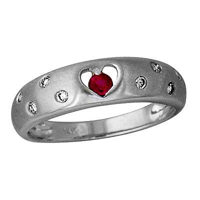 Ruby and Diamond Sparkle in 14kt White Gold