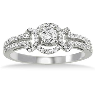 1/2 Carat Diamond Ring in 10K White Gold