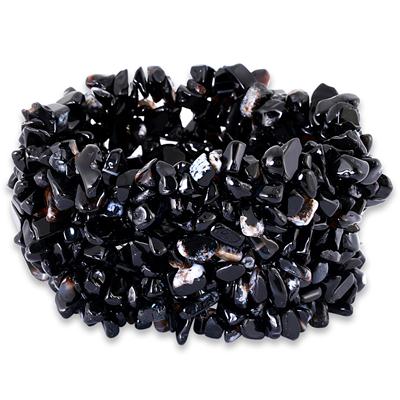 500 Carat All Natural Uncut Genuine Onyx Stretch Cuff Bracelet
