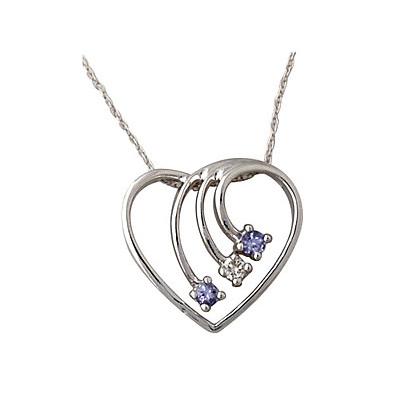 Diamond and Tanzanite Heart Pendant in 14kt White Gold