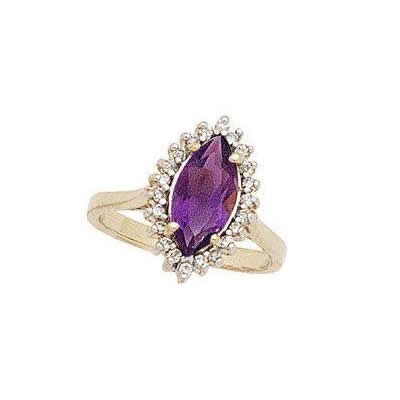 Twilight Splendor Marquise Amethyst & Diamond Ring