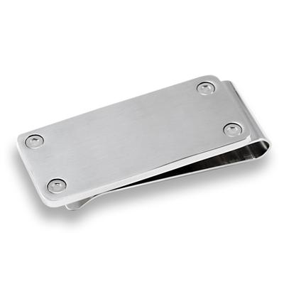 Stainless Steel Money Clip with Rivet Accents