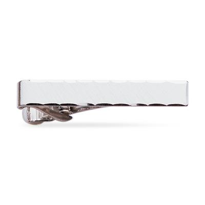 Silver Plated Etched Tie Clip