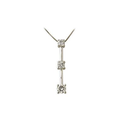 .25CTW Classic Diamond Three Stone Pendant in 14K White Gold