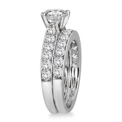 Diamond Bridal Set in 14K White Gold