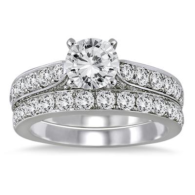 Diamond Bridal Set in 14K White Gold