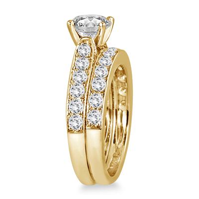 Diamond Bridal Set in 14K Yellow Gold