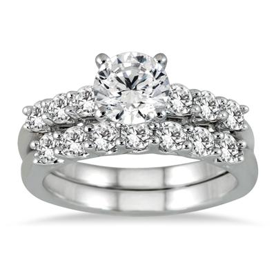 Diamond Bridal Set in 14K White Gold