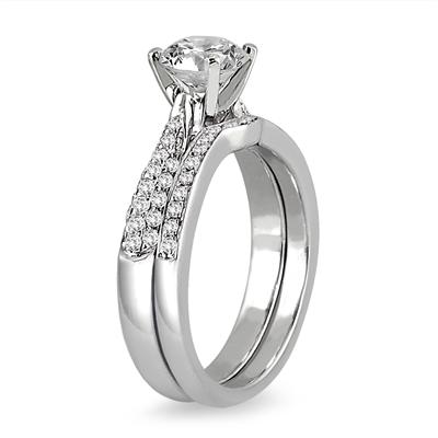 Diamond Bridal Set in 14K White Gold