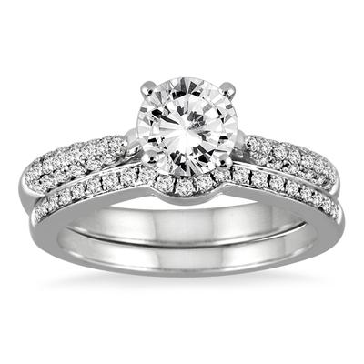 Diamond Bridal Set in 14K White Gold