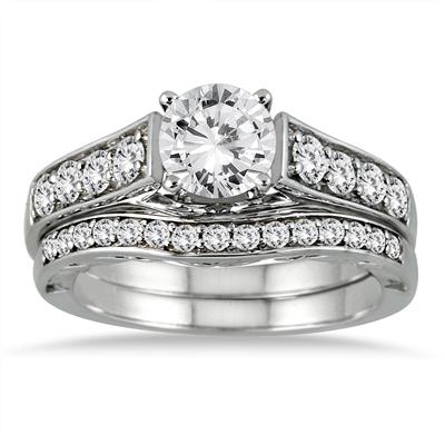 Diamond Bridal Set in 14K White Gold