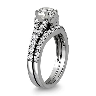 Diamond Bridal Set in 14K White Gold