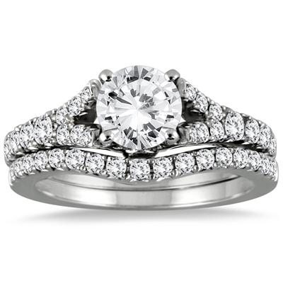 Diamond Bridal Set in 14K White Gold