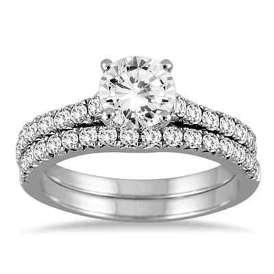 Diamond Bridal Set in 14K White Gold