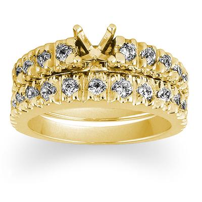 Diamond Bridal Set in Yellow Gold