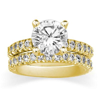 Diamond Bridal Set in 14K Yellow Gold