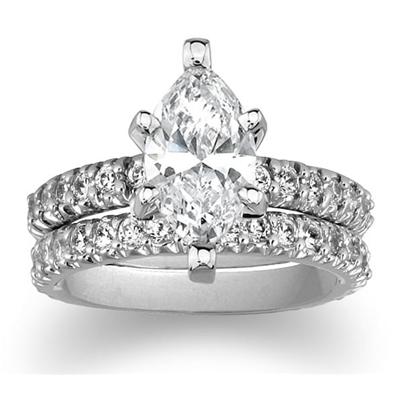 Diamond Bridal Set in 14K  White Gold