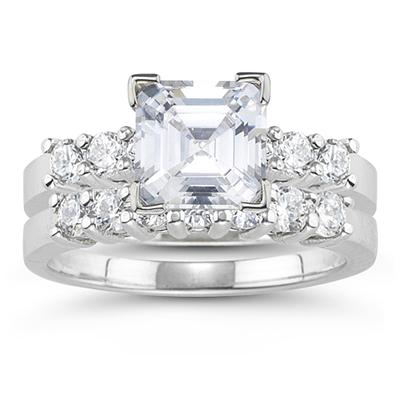 14k White Gold Diamond Bridal Set